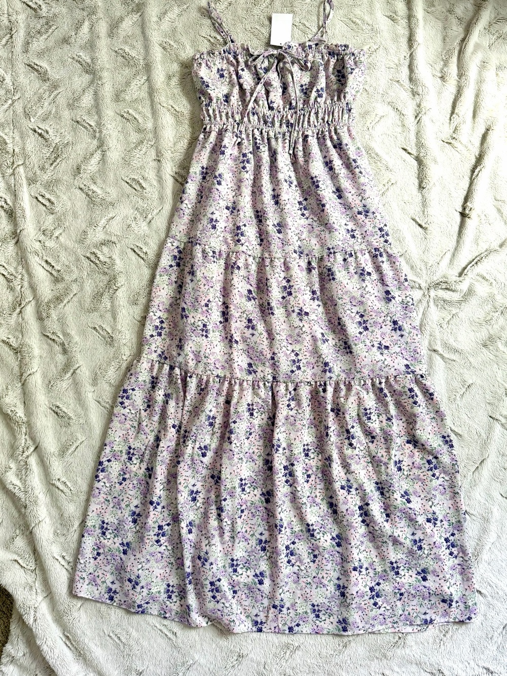 Mary & Mo lavender tiered maxi dress